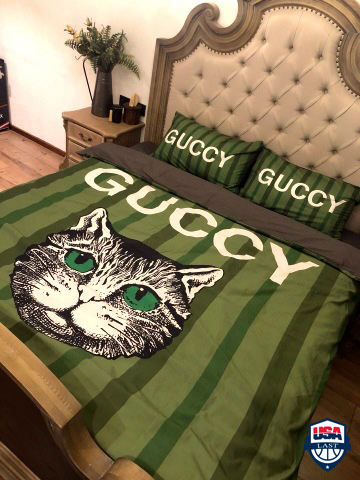 Gucci Brand Cat 3D Bedding Set Duvet Cover 30